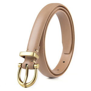 Cinturón con hebilla de Pin para vaqueros para mujer, Cinturón fino decorativo versátil, de cuero, sencillo, negro, nuevo - Product Image 2