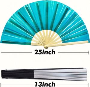 High Quality Large Custom 13 Inch Traditional Advertising Eco-Friendly Handmade Folding Fan for Event Parties - Product Image 2