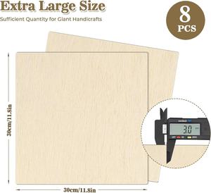 Fogli di Compensato di Tiglio 300x300x3mm Pannelli Quadrati in Legno Grezzo per Incisione, Artigianato in Legno, Scatole e Insegne da Parete 3mm - Product Image 1