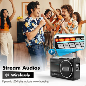เครื่องบันทึกเสียงแบบพกพาสไตล์เรโทร วิทยุ AM FM SW บลูทูธ USB TF การ์ด ลำโพงคู่ สำหรับใช้ในบ้าน สำนักงาน และการเดินทาง เครื่องเล่นสเตอริโอแบบพกพา - Product Image 6