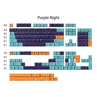 Custom Keycap Manufacturer Purple Night Keycaps Custom Language PBT Double Shot Cherry Profile Keycaps
