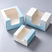 Boîte à gâteaux personnalisée de luxe, recyclable, avec revêtement UV transparent, pour gâteaux de 4 à 10 pouces, boîte à pain, boîte à cupcakes, boîte à en-cas, vente en gros