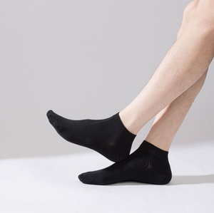 Chaussettes bateau en coton uni pour hommes, coupe <span class=keywords><strong>basse</strong></span>, respirantes et absorbant la transpiration - Product Image 6