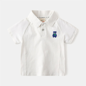 T-shirt d'été à manches courtes pour garçons <span class=keywords><strong>Polo</strong></span> pour enfants avec col roulé respirant bébé haut beau design - Product Image 4