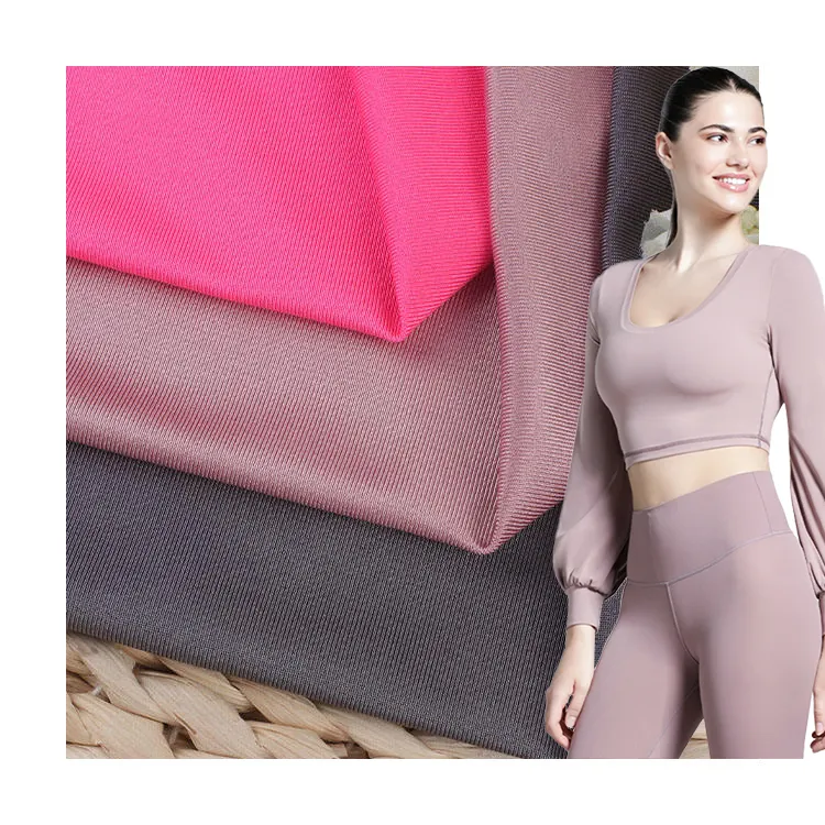 50D Polyester High Elastic Plain Weave Swimsuit Fabric 4 Way Stretch Yoga Wear Sportswear Lining Fabric