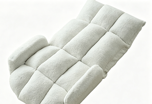 Fauteuil de salon pliable en tissu bouclé effet peluche, style tatami, pour baie vitrée, salon, balcon, chambre, canapé paresseux, modèle tendance - Product Image 2