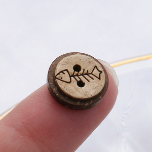 Nút gỗ thân thiện với môi trường-Nút vỏ dừa tròn với 2 & 4 lỗ cho quần áo - Product Image 2