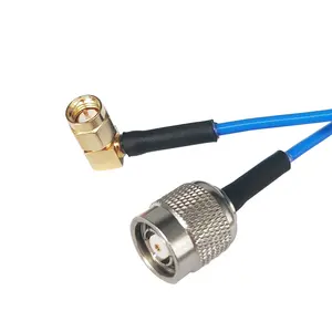 Cable coaxial RF de 90 grados macho a SMA macho, cable de extensión de baja pérdida RG405 de 50 ohmios