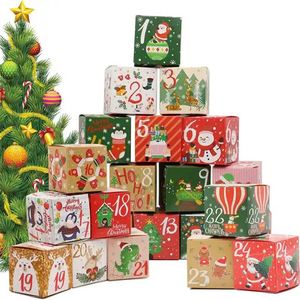Wholesale Advent Calendar Christmas <b>Gift</b> <b>Boxes</b> DIY <b>Empty</b> Paper Countdown <b>Boxes</b> Cartoon Elk Candy Chocolate Packaging Box - Product Image 2