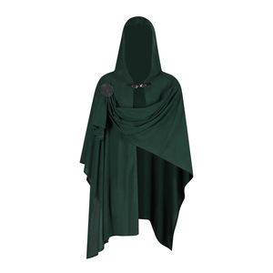 Hooded Corduroy Cloak Renaissance Medieval Cape Halloween <b>Cosplay</b> <b>Costume</b> <b>Anime</b> Stage Outfit - Product Image 5