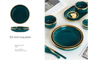 Juego de vajilla nórdica ecológica de gres con patrón de dibujos animados, 2 juegos de tazas, cuencos de arroz y platos de pescado para el hogar, estilo occidental. - Product Image 6