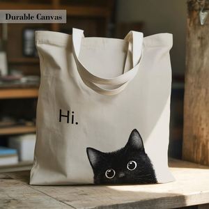 Cadeaux pour les Amoureux des Animaux, Sac Cabas en Toile Grande Capacité pour l'Été, Design Esthétique Chiens & Chats pour Femmes - Product Image 3