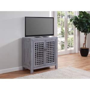 Frente de trabajo de celosía de gabinete de acento inspirado en DB Farmhouse con acabado Gris desgastado para muebles de casa, bar o villa interior - Product Image 4