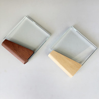 Trophées de récompense de plaque rectangulaire en cristal personnalisés avec MH-MJ0185 de base en bois