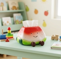 Nouvelle boîte à essuie-tout en caoutchouc motif pastèque - Idéale pour la maison, le salon et les restaurants.