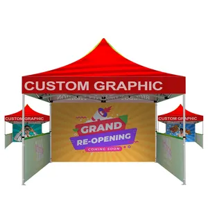 10X10 Khuyến Mại Ngoài Trời Gian Hàng Triển Lãm Thương Mại Gấp Pop Up Canopy Lều Tùy Chỉnh Sang Trọng Kinh Doanh Quảng Cáo Gazebo Lều Tán