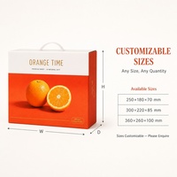 Boîte cadeau personnalisée Orange Time pour fruits avec poignée, emballage en carton blanc pour oranges fraîches en gros