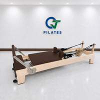 Mesin Reformer Pilates Kayu Maple Coklat Tua untuk Pelatihan Studio Berat dan Pengadaan Klub