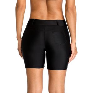 FOXA Pantalones cortos de baño para mujer, color negro, con bolsillos, de secado rápido, de nailon y elastano, talla Xxl - Product Image 2