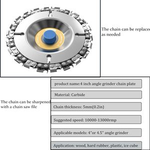 <span class=keywords><strong>Meuleuse</strong></span> sculpture sur <span class=keywords><strong>bois</strong></span> <span class=keywords><strong>disque</strong></span> de scie à chaîne 4 pouces meule coupe façonnage lame de chaîne pour 100/<span class=keywords><strong>115</strong></span> <span class=keywords><strong>meuleuse</strong></span> d'angle 22 dents 5/8 'tonnelle - Product Image 6