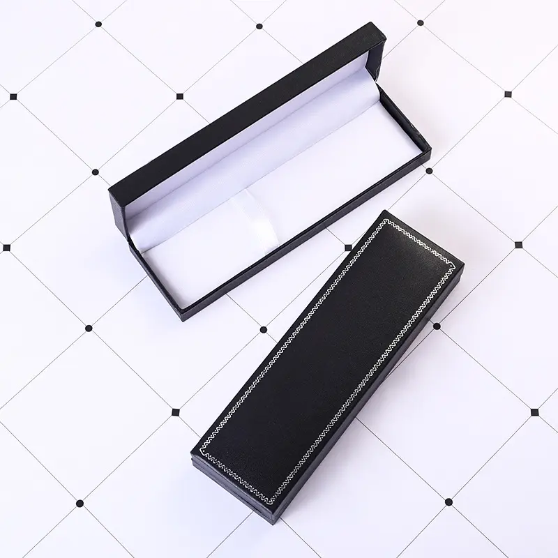 Toptan yaratıcı yeni kırtasiye kalem kutusu evrensel karton hediye için özel Logo ile basit siyah küçük ambalaj