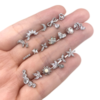 20g acier inoxydable multicolore Cz Cartilage boucle d'oreille à la mode mignon vis dos Tragus conque lobe oreille Piercing bijoux