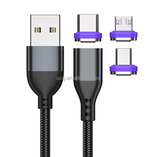 Wholesale Magnetic Cable With 3In 1 Phone Charger Cord Magnetic Charging and Data Cable 3A Fast Charging