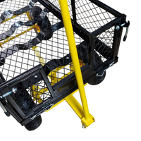 Chariot de jardin en métal robuste à 4 roues, remorque utilitaire à benne basculante avec côtés amovibles, tout-terrain, pour jardinage et agriculture, OEM