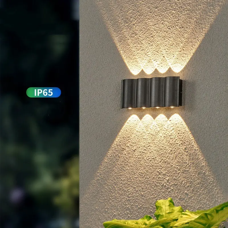 Lâmpada LED IP65 de parede para exterior, simples, economizadora de energia, à prova d'água, com holofote, alumínio, 2 4 6 8 10 W, iluminação de parede para jardim e villa