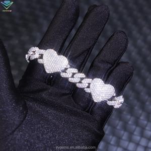 Sterling Silver Gold Plated <b>Cuban</b> <b>Link</b> <b>Bracelet</b> VVS Moissanite Diamond for <b>Men</b>/Women Hip Hop Life Style Jewelry Design - Product Image 4