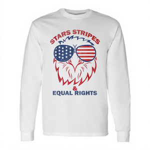 T-shirt à manches longues avec drapeau américain, étoiles, rayures, égalité des droits, aigle, 4 juillet - Product Image 2