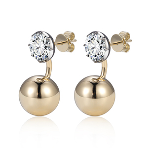 ต่างหูเพชรทรงกลมทองคำขาว 18K รุ่น MSE-958 จาก Messi Jewelry สำหรับผู้หญิง - Product Image 6