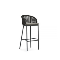 Ensemble de mobilier de jardin moderne pour hôtel, villa, patio, avec tabourets de bar et table en aluminium imperméable et tressé en corde, pour l'extérieur