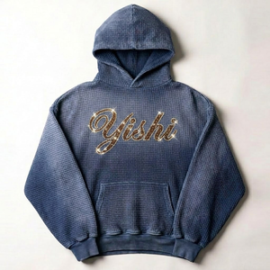 <span class=keywords><strong>Felpa</strong></span> con <span class=keywords><strong>Cappuccio</strong></span> Personalizzata in Tessuto Waffle Pesante 450Gsm, Lavaggio Acido, Stile Vintage Oversize, Streetwear da Uomo, Pullover Y2K - Product Image 2