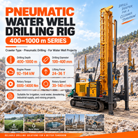 Foreuse pneumatique DTH de 400 m pour puits d'eau, machine de forage pour roches dures et puits profonds