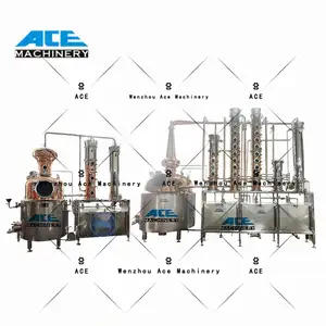 Ace Stills 200L 500L 1000L Alcohol Distillation Plant Equipment Full Copper Still Rum Vodka Gin Distiller Home Distillation