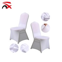 Housse de chaise extensible blanche en gros 140g Spandex Housse de siège universelle élastique pour mariage, banquet, hôtel, couverture complète pour chaise