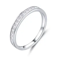 LEICARE מינימליסטי תכשיטי כסף טבעת לבן גולדפילד טבעת משובץ CZ חן מעוקב Zirconia טבעת נשי אצבע להקות