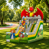 Parc de jeux gonflable commercial avec toboggan sec pour location événementielle