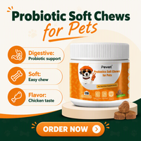 Pevet Probiotic Soft Chews pour chiens - Santé digestive longue durée et soutien contre les allergies saisonnières - Compléments alimentaires pour la santé digestive