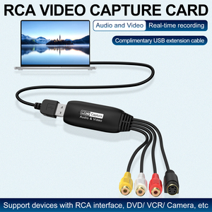 Kit de carte de capture audio/vidéo USB 2.0, adaptateur AV RCA et S-Video vers USB avec CD logiciel pour numérisation VHS/<span class=keywords><strong>DVD</strong></span> - Product Image 4