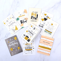 Mini carte de vœux en feuille d'or, cartes de vœux pliante, impression Post d'anniversaire, 72 pièces, livraison gratuite