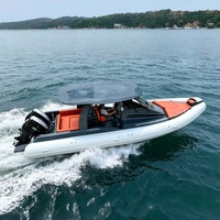 Bateau semi-rigide à cabine en fibre de verre 960, 9,6 m (32 pi), en Hypalon, certifié CE, pour la pêche côtière et les excursions