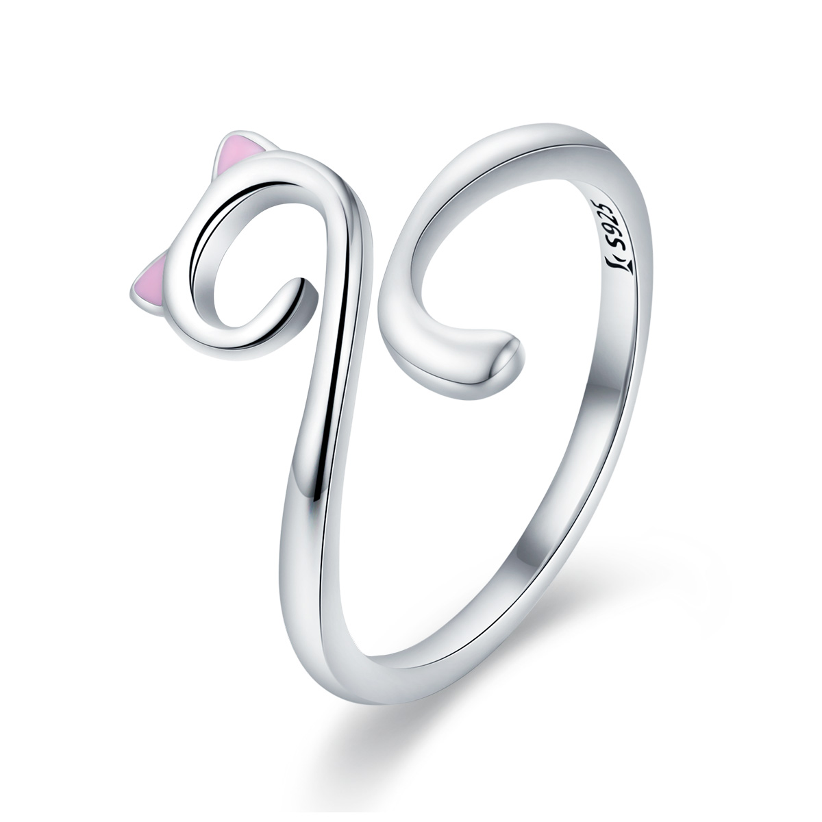 thumbnail image 2 of Moonstone Cat Rings For Women 925 Sterling Silver Heart Moonstone Ring Adjustable Open Rings Cute Cat 2 of 13