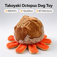 Offre Spéciale – Jouet pour chien 3-en-1 Takoyaki Pieuvre, couineur, rebondissant, résistant aux morsures, en TPR, pour jeu interactif intérieur et extérieur