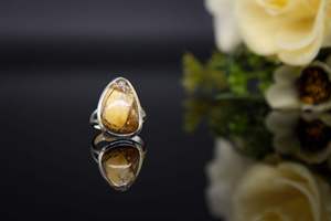 Anillo de Plata de Ley 925 Hecho a Mano con Piedras Preciosas Naturales, Mookaite Brecciado, Acabado Pulido, Engaste en Bisel, Joyería para Mujer - Product Image 3