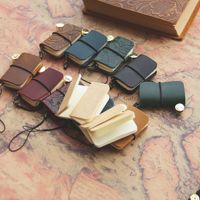 Superkleines Reise-Notizbuch Mini-Tagebuch Anhänger Schlüsseltasche Hängeaccessoire aus Crazy Horse Leder