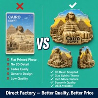 3D Harz Ägypten Gizeh Sphinx Kühlschrankmagnet Große Pyramide Kairo Souvenir Reisegeschenk Handbemalte Steintextur Kundenspezifisch OEM