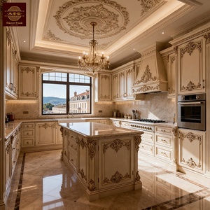 Armoires de <span class=keywords><strong>cuisine</strong></span> élégantes de style européen avec portes en verre, en bois massif, taille personnalisable, <span class=keywords><strong>prix</strong></span> de gros - Product Image 6