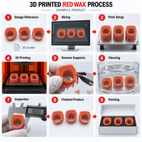 Solutions d'impression 3D professionnelles en cire rouge pour les applications grand public et de style de vie, prototype de bague de bijouterie
